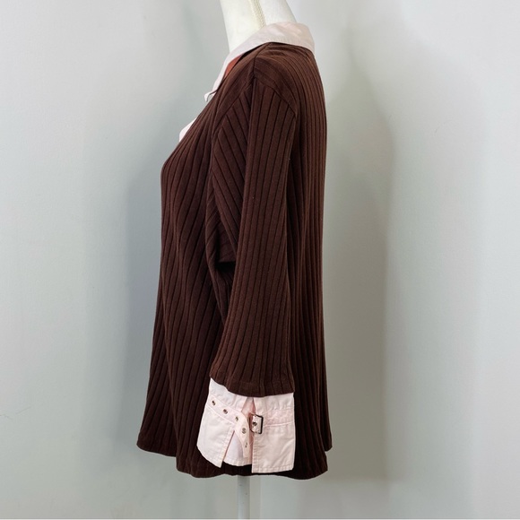 Anxiety Prep Collar Sweater Blouse - Picture 6 of 8